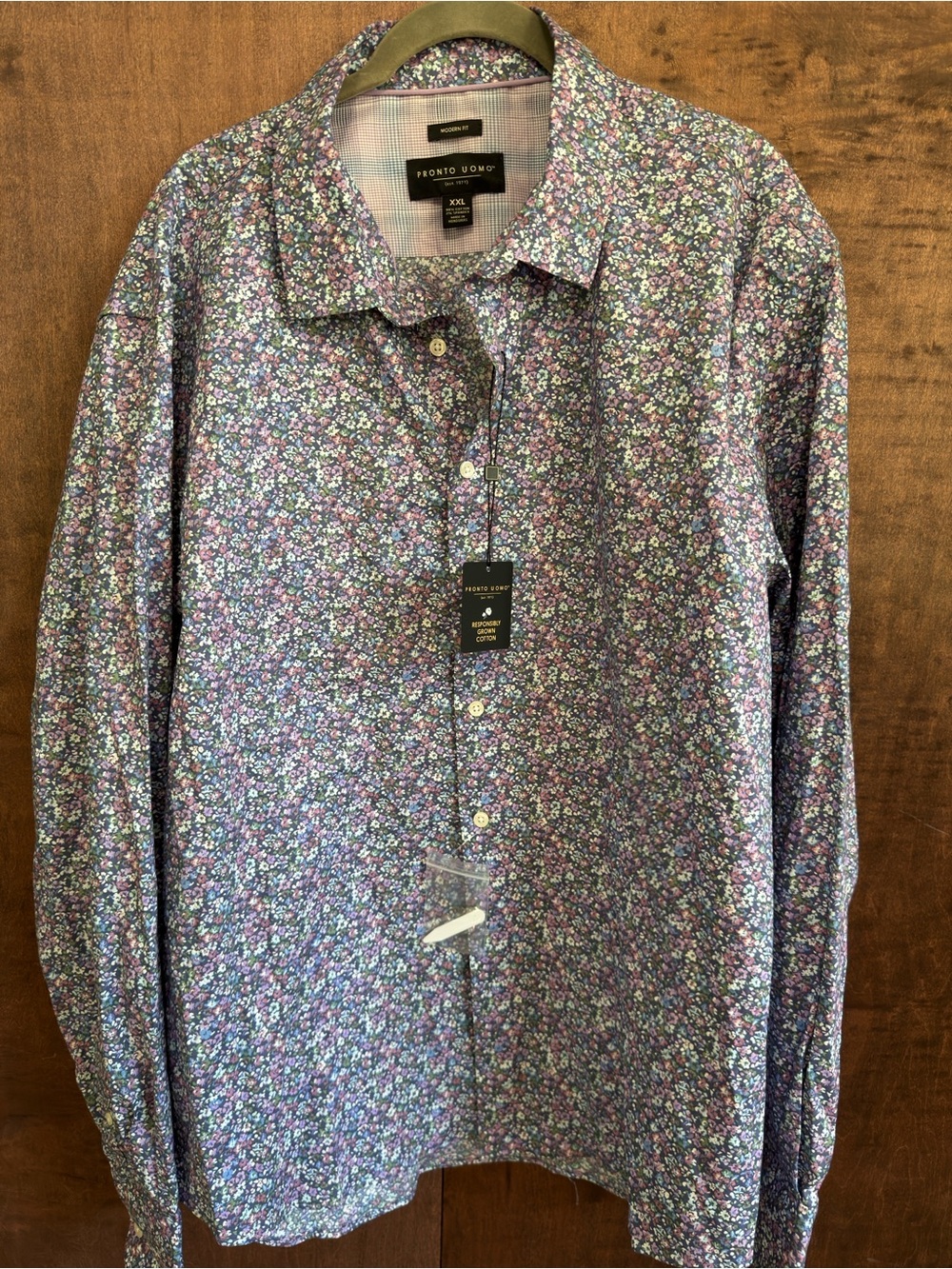 Pronto Uomo Purple Multi-Color Micro Floral Button-Down Shirt (1004)